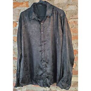 Coofandy Mens Shirt Sz XL Black Long Sleeve Button Up